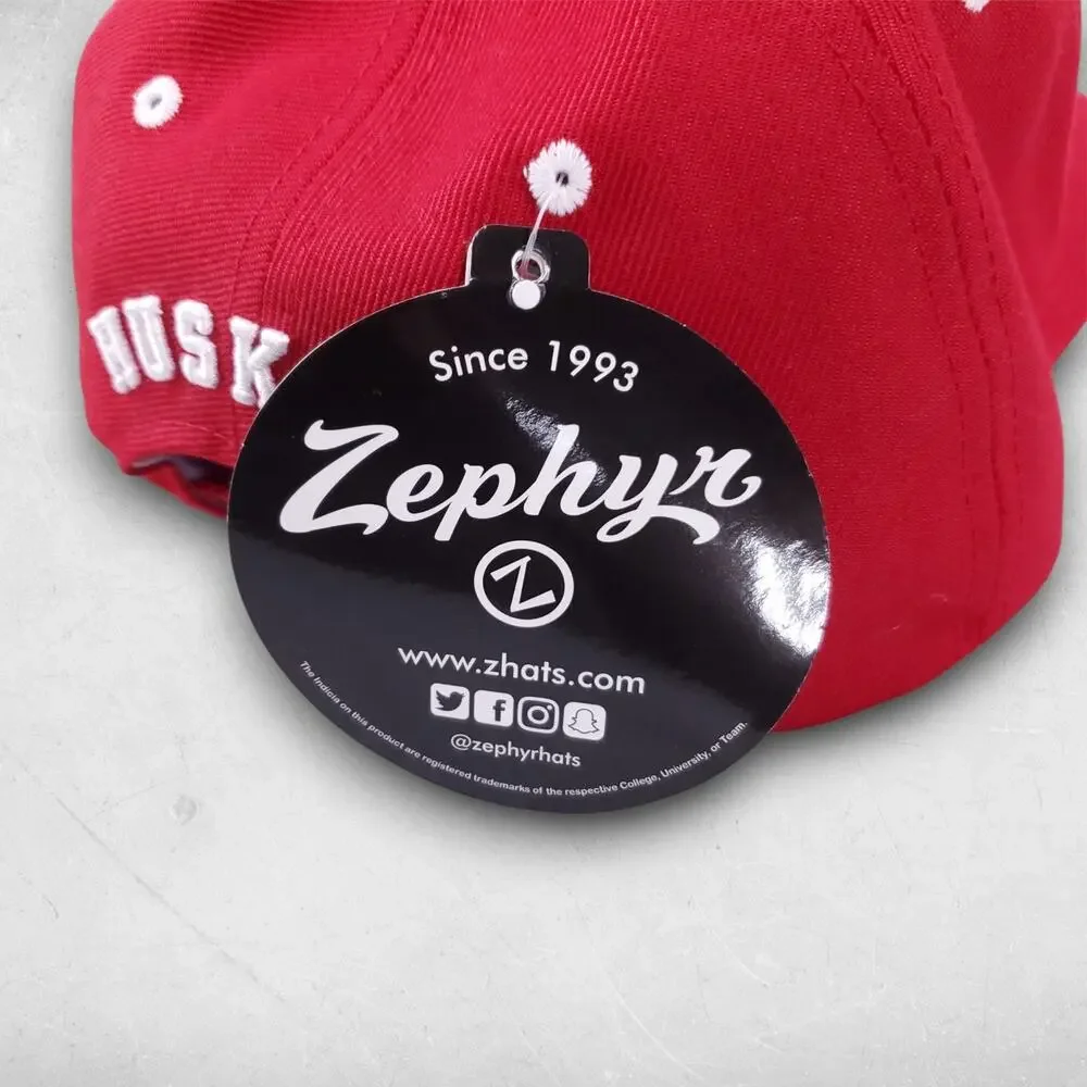 NWT Nebraska Huskers Red Snapback Cap 3D Embroidered Zephyr Sportswear College